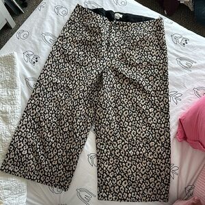 NWT Anthropologie leopard print brocade fabric trousers